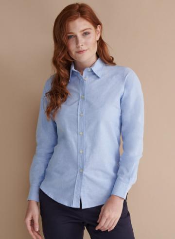 HB511 Henbury Womens Classic Long Sleeve Oxford Shirt