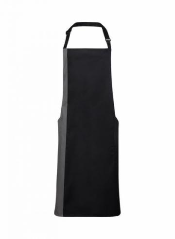 Premier Contrast Bib Apron - Black / Dark Grey Premier Contrast Bib Apron - Black / Dark Grey