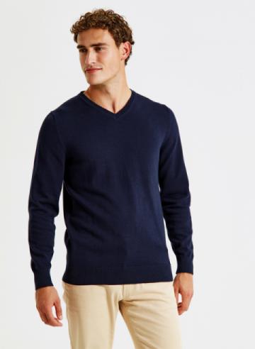 Asquith & Fox Men's Cotton Blend V-Neck Jumper