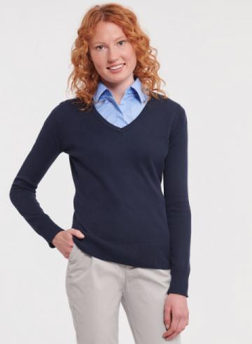 Russell Women's V-Neck Knitted Sweater