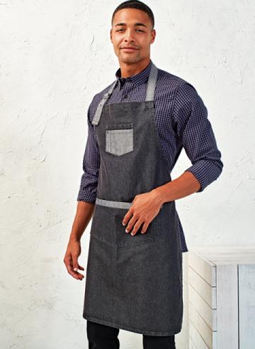 Premier Domain Contrast Denim Bib Apron