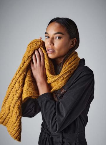 BC499 Cable knit melange scarf