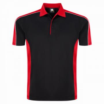 Avocet Two Tone Polyester Poloshirt - Black / Red Avocet Two Tone Polyester Poloshirt - Black / Red