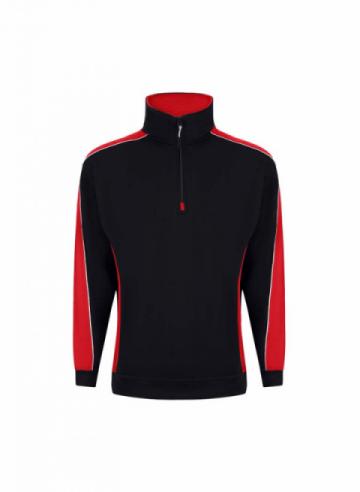 Avocet Two Tone 1/4 Zip Sweatshirt - Black / Red Avocet Two Tone 1/4 Zip Sweatshirt - Black / Red