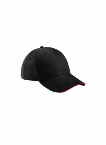 Beechfield Athleisure 6-Panel Cap - Black / Classic Red Beechfield Athleisure 6-Panel Cap - Black / Classic Red