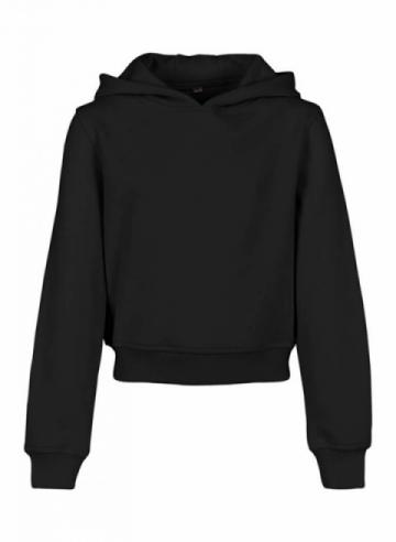 Girls cropped sweat hoodie (BY113) - Black Girls cropped sweat hoodie (BY113) - Black