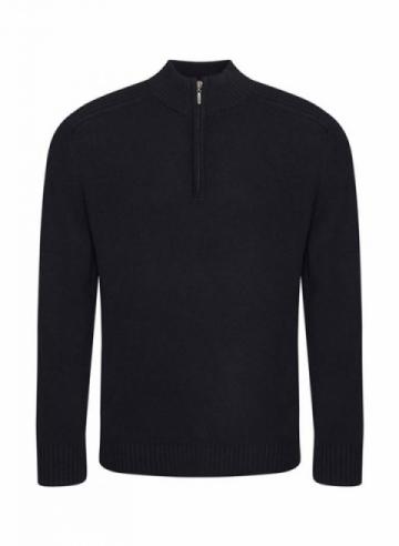 Wakhan ¼ regen zip knit sweater - Black Wakhan ¼ regen zip knit sweater - Black