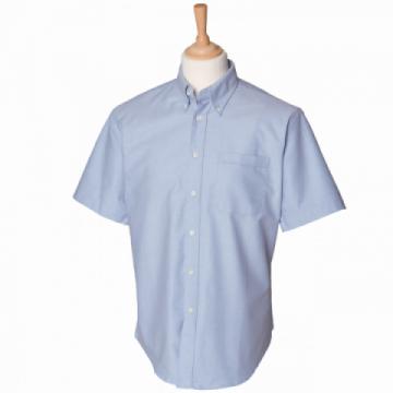 HB515 Henbury Short Sleeve Classic Oxford Shirt - Blue HB515 Henbury Short Sleeve Classic Oxford Shirt - Blue