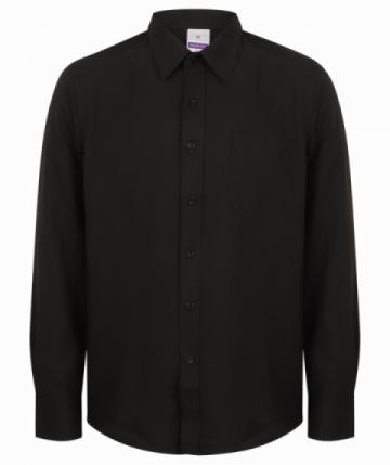 HB590 Henbury Wicking Antibacterial Long Sleeve Shirt - Black HB590 Henbury Wicking Antibacterial Long Sleeve Shirt - Black