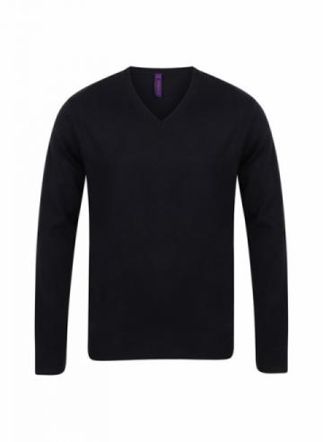 Henbury 12 Gauge V-Neck Jumper - Black Henbury 12 Gauge V-Neck Jumper - Black
