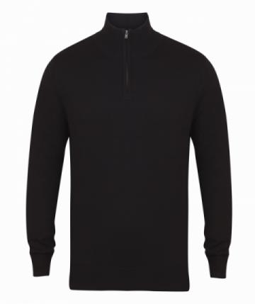 Henbury 1/4 Zip Jumper - Black Henbury 1/4 Zip Jumper - Black