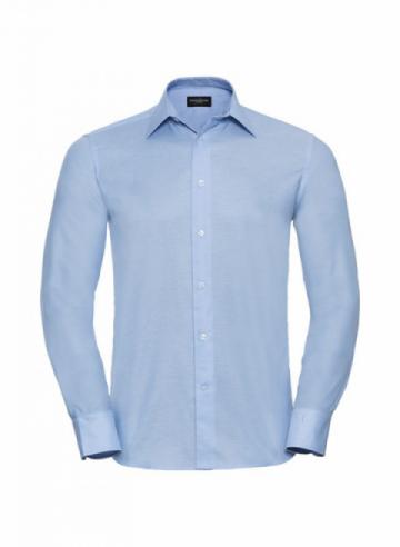 Russell Long sleeve polycotton easycare fitted poplin shirt - Corporate Blue Russell Long sleeve polycotton easycare fitted poplin shirt - Corporate Blue