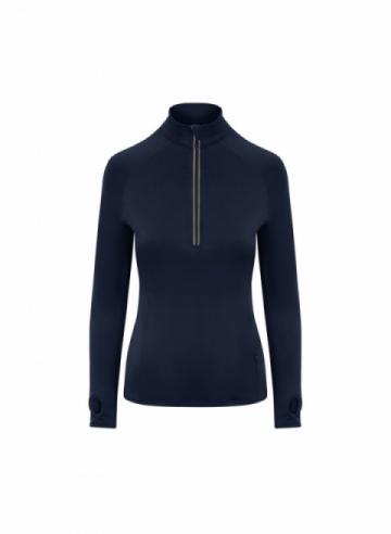 JC035 - Womens Cool Flex Long Half-Zip Top - French Navy JC035 - Womens Cool Flex Long Half-Zip Top - French Navy