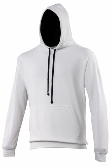 AWDis Just Hoods Varsity Hoodie - Arctic White / French Navy Blue AWDis Just Hoods Varsity Hoodie - Arctic White / French Navy Blue
