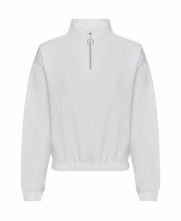 JH037 Women's Cropped 1/4 Zip Sweat - Arctic White JH037 Women's Cropped 1/4 Zip Sweat - Arctic White
