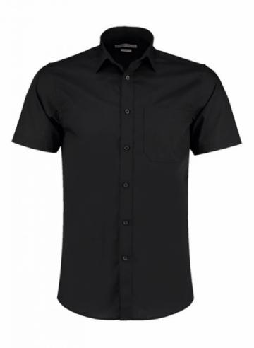 KK141 Poplin Shirt Short-Sleeved (Tailored Fit) - Black KK141 Poplin Shirt Short-Sleeved (Tailored Fit) - Black