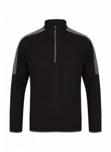 Finden Hales LV571 ¼ zip mid-layer with contrast panelling - Black / Gunmetal Grey Finden Hales LV571 ¼ zip mid-layer with contrast panelling - Black / Gunmetal Grey