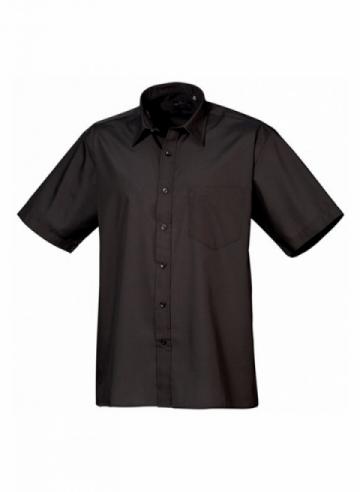 Premier Short Sleeve Poplin Shirt - Black Premier Short Sleeve Poplin Shirt - Black