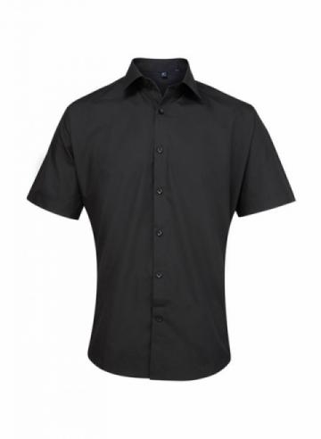 Premier PR209 - Supreme Poplin Short Sleeve Shirt - Black Premier PR209 - Supreme Poplin Short Sleeve Shirt - Black