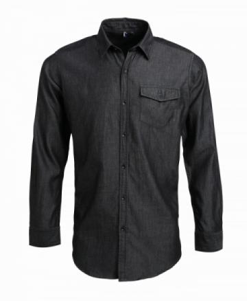 PR222 Premier Jeans Stitch Denim Shirt - Black Denim PR222 Premier Jeans Stitch Denim Shirt - Black Denim