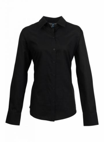 PR334 Premier Women's Signature Oxford Long Sleeve Shirt - Black PR334 Premier Women's Signature Oxford Long Sleeve Shirt - Black