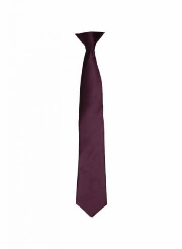 Premier 'Colours' satin clip tie - Aubergine Premier 'Colours' satin clip tie - Aubergine