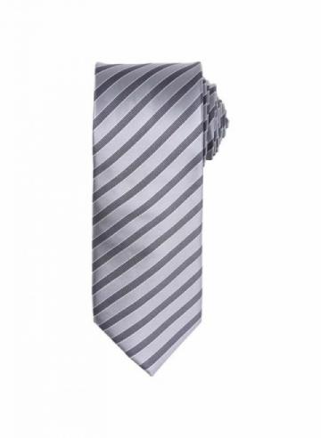 Premier Double Stripe Tie - Silver/Dark Grey Premier Double Stripe Tie - Silver/Dark Grey
