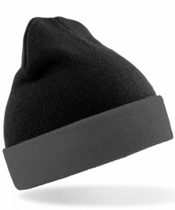 Recycled black compass beanie - Black/Grey Recycled black compass beanie - Black/Grey