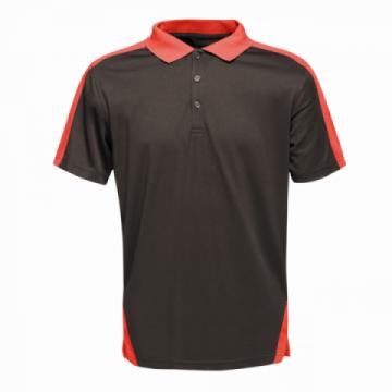 Regatta RG663 Contrast Wicking Polo Shirt - Black / Classic Red Regatta RG663 Contrast Wicking Polo Shirt - Black / Classic Red