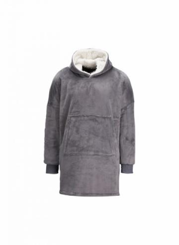 The Ribbon Oversized Cosy Reversible Sherpa Hoodie - Grey The Ribbon Oversized Cosy Reversible Sherpa Hoodie - Grey
