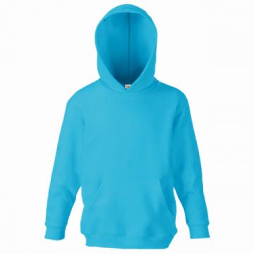 Fruit of the Loom SS273 Kids Classic Hooded Sweatshirt - Azure Blue Fruit of the Loom SS273 Kids Classic Hooded Sweatshirt - Azure Blue