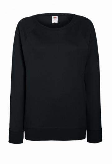 Fruit of the Loom Lightweight Raglan Sweatshirt - Black Fruit of the Loom Lightweight Raglan Sweatshirt - Black