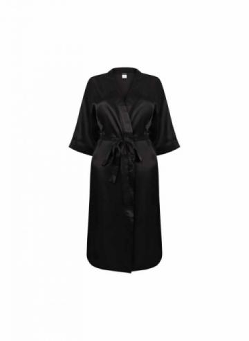 Women's satin robe - Black Women's satin robe - Black