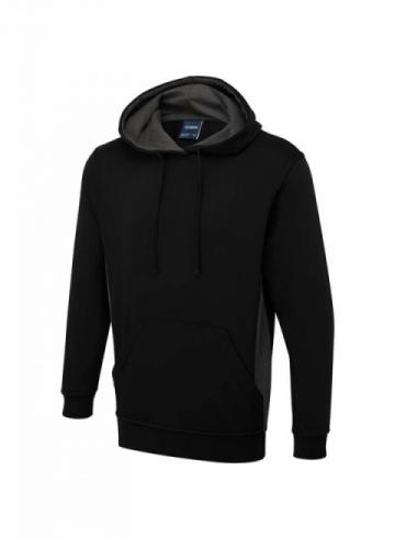 UC517 Two Tone Hooded Sweatshirt - Black/Charcoal UC517 Two Tone Hooded Sweatshirt - Black/Charcoal