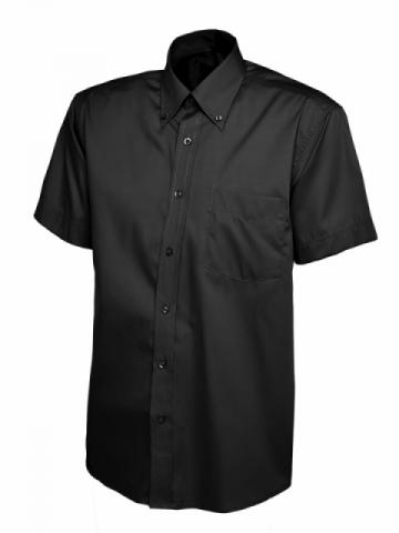 Uneek UC702 Mens Pinpoint Oxford Half Sleeve Shirt - Black Uneek UC702 Mens Pinpoint Oxford Half Sleeve Shirt - Black