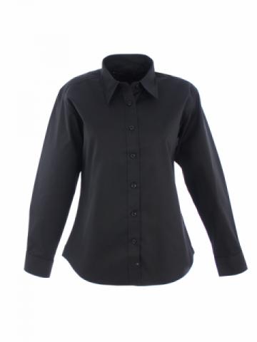 Uneek UC703 Ladies Pinpoint Oxford Full Sleeve Shirt - Black Uneek UC703 Ladies Pinpoint Oxford Full Sleeve Shirt - Black