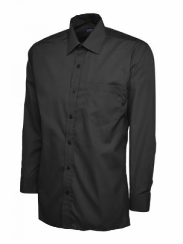 Uneek UC709 Mens Poplin Full Sleeve Shirt - Black Uneek UC709 Mens Poplin Full Sleeve Shirt - Black