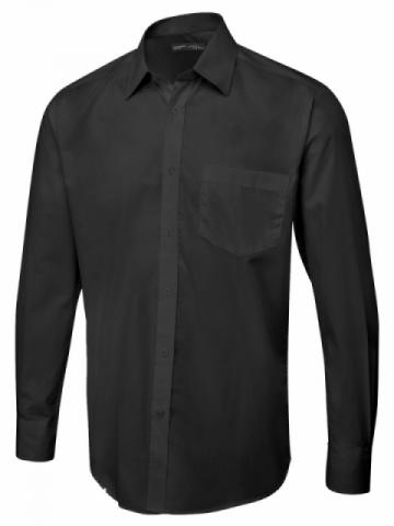 Uneek UC713 Mens Fit Long Sleeve Poplin Shirt - Black Uneek UC713 Mens Fit Long Sleeve Poplin Shirt - Black