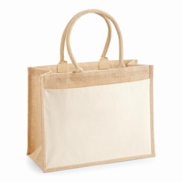 Westford Mill Cotton Pocket Jute Shopper - Natural Westford Mill Cotton Pocket Jute Shopper - Natural