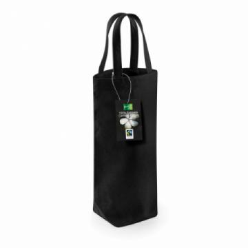 Westford Mill Fairtrade Cotton Bottle Bag - Black Westford Mill Fairtrade Cotton Bottle Bag - Black