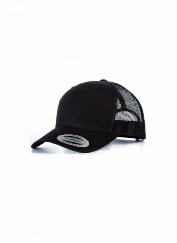 Flexfit Retro Trucker Cap - Black/Black Flexfit Retro Trucker Cap - Black/Black