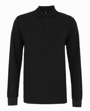 Asquith & Fox Classic Fit Long Sleeve Polo Shirt - Black Asquith & Fox Classic Fit Long Sleeve Polo Shirt - Black