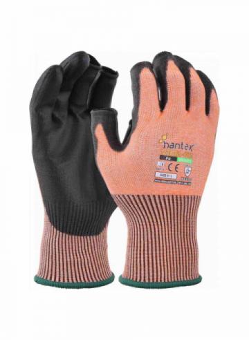 Hantex® Vecta-12 - ISO Cut C Orange PU Gloves Part-Fingerless