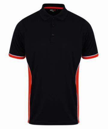 Finden & Hales LV355 Panel Polo Shirt - Black / Red / White Finden & Hales LV355 Panel Polo Shirt - Black / Red / White