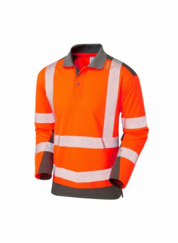 Leo Wringcliff Coolviz Plus Polo Shirt - Orange / Grey Leo Wringcliff Coolviz Plus Polo Shirt - Orange / Grey
