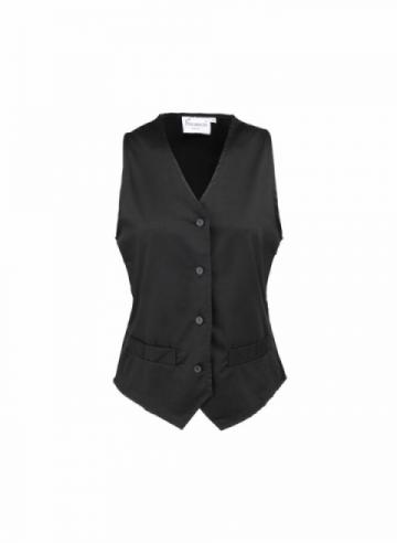 Premier Women's Lined Polyester Waistcoat - Black Premier Women's Lined Polyester Waistcoat - Black