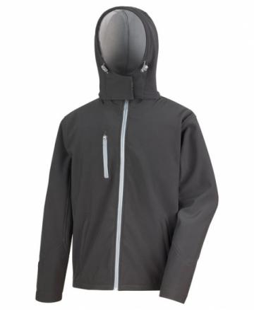 Result Core TX Performance Hooded Softshell Jacket - Black / Grey Result Core TX Performance Hooded Softshell Jacket - Black / Grey