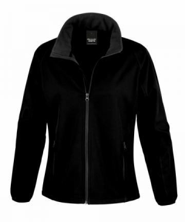 Result Womens Core Printable Softshell Jacket - Black / Black Result Womens Core Printable Softshell Jacket - Black / Black