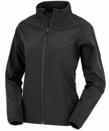 Result Womens Recycled 2-Layer Printable Softshell Jacket - Black Result Womens Recycled 2-Layer Printable Softshell Jacket - Black