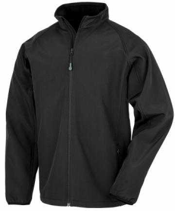 Result Mens Recycled 2-Layer Printable Softshell Jacket - Black Result Mens Recycled 2-Layer Printable Softshell Jacket - Black